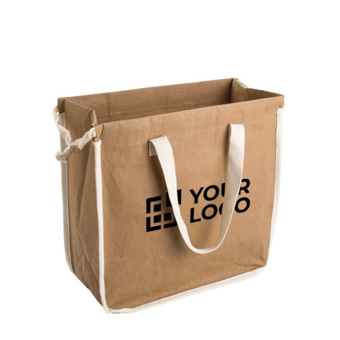 Saco de papel kraft lavável com asas e cordão 250 g/m²