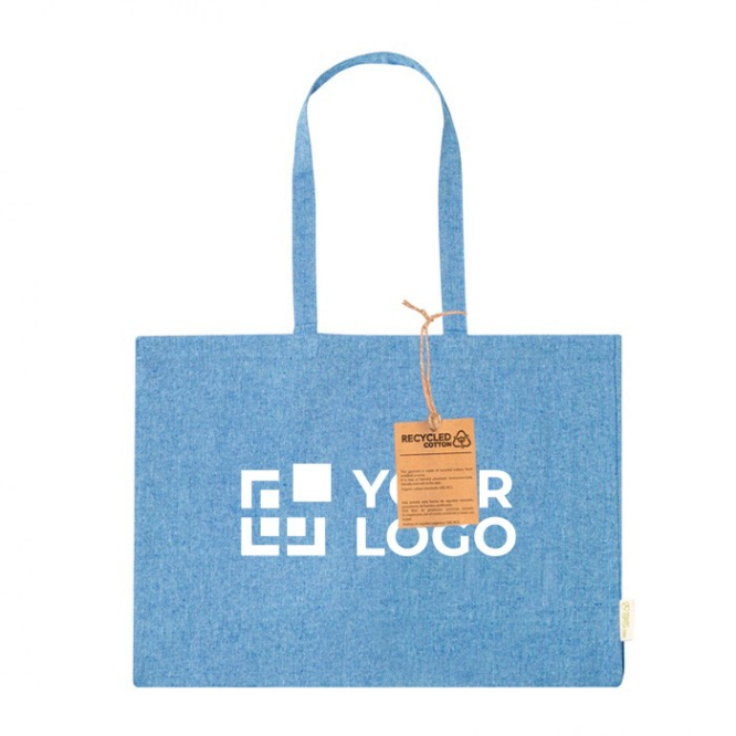 Saco de 100% algodão reciclado com alças compridas 220g/m2