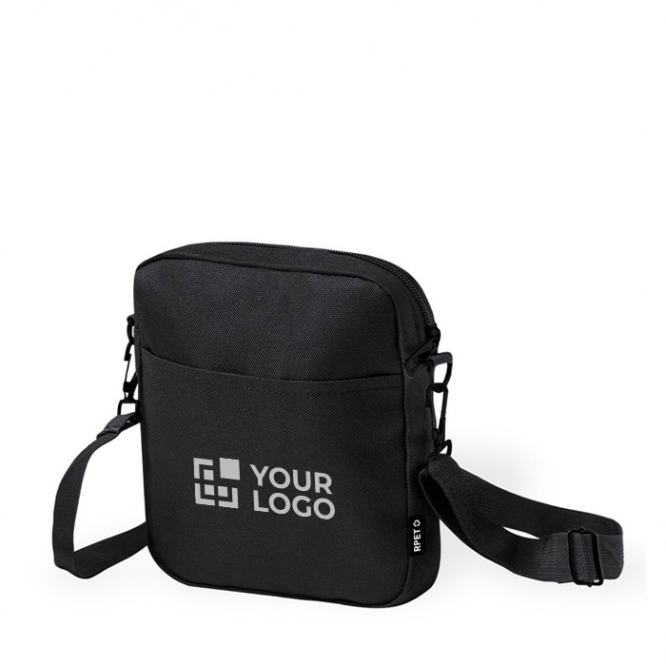 Bolsa a tiracolo de poliéster com bolso frontal para fácil acesso
