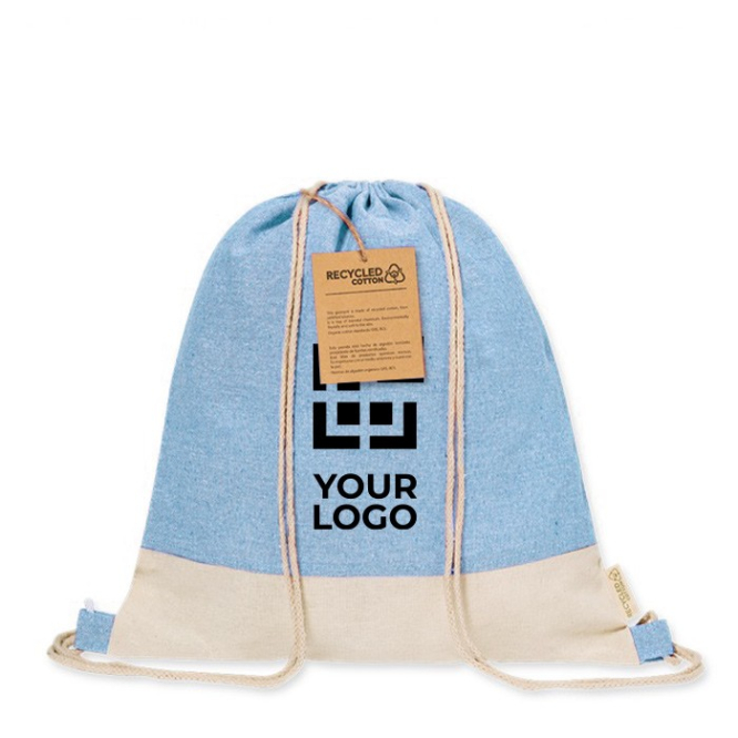 Mochila de cordas de algodão reciclado bicolor 120g/m2