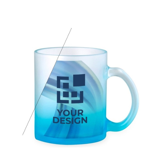 Caneca de vidro com acabamento fosco em cores translúcidas 350ml vista principal