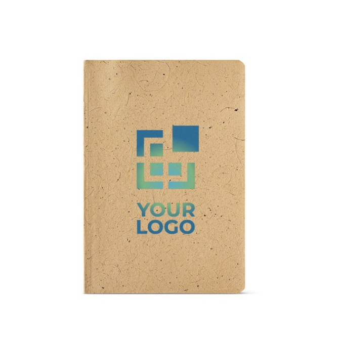 Caderno com capa mole feito parcialmente de casca de coco A5
