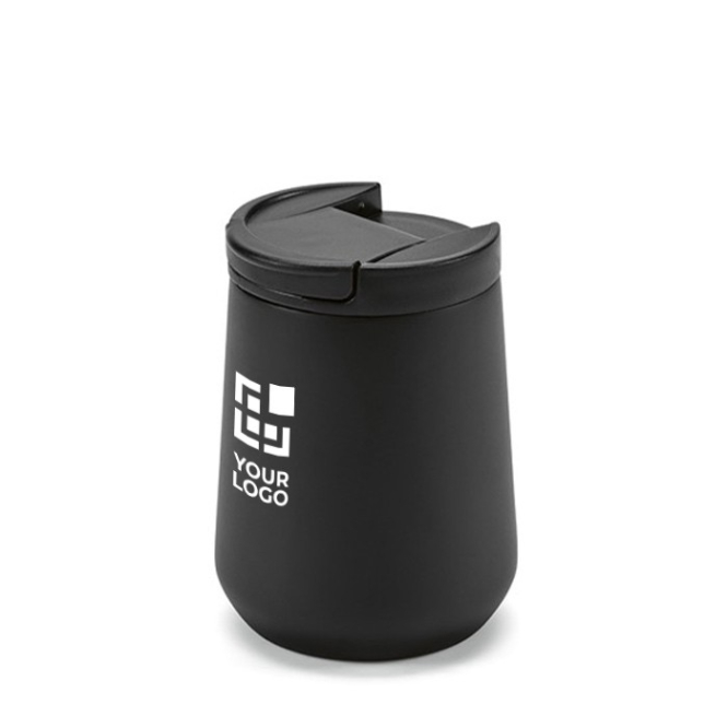 Caneca térmica de aço inoxidável reciclado com tampa anti-gotas 350ml