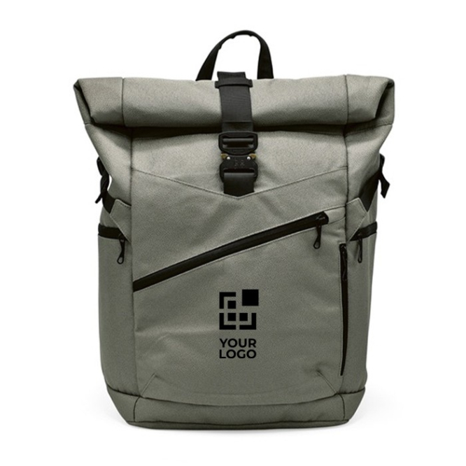 Mochila de RPET com fecho de fivela superior enrolável 28L