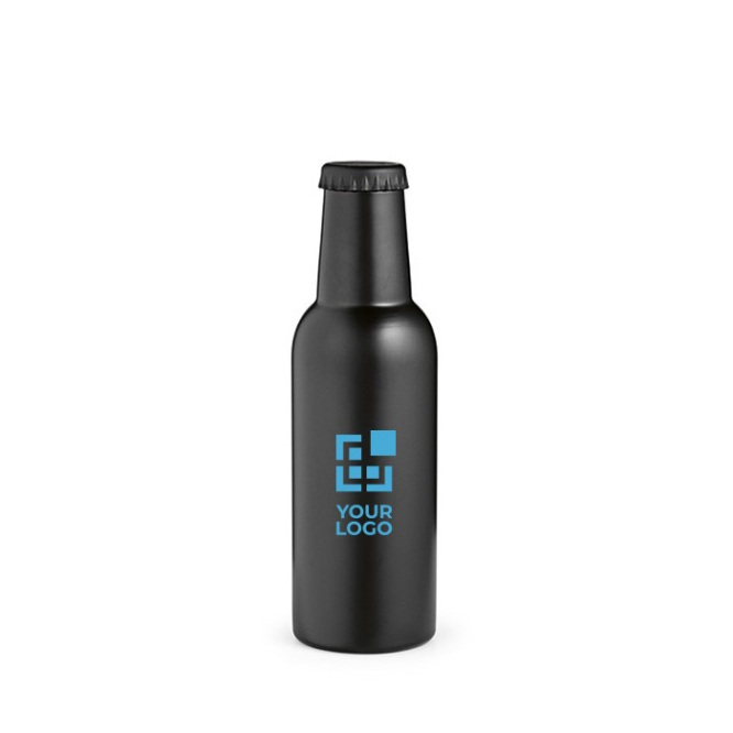 Garrafa estilo cerveja de aço inoxidável com tampa anti-gotas 350ml