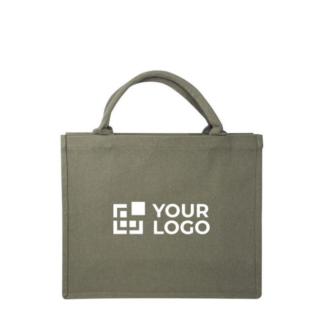 Saco de compras de algodão reciclado resistente 500 g/m2
