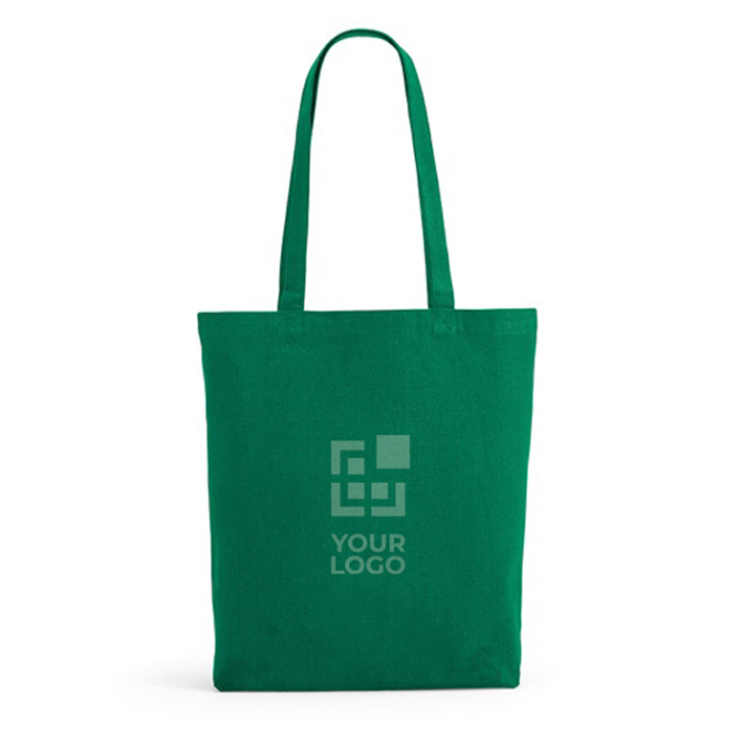 Saco de algodão reciclado e RPET com alças compridas 220 g/m2