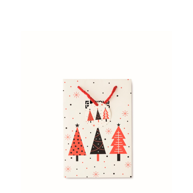 Saco-oferta de papel com motivo de Natal, tamanho pequeno