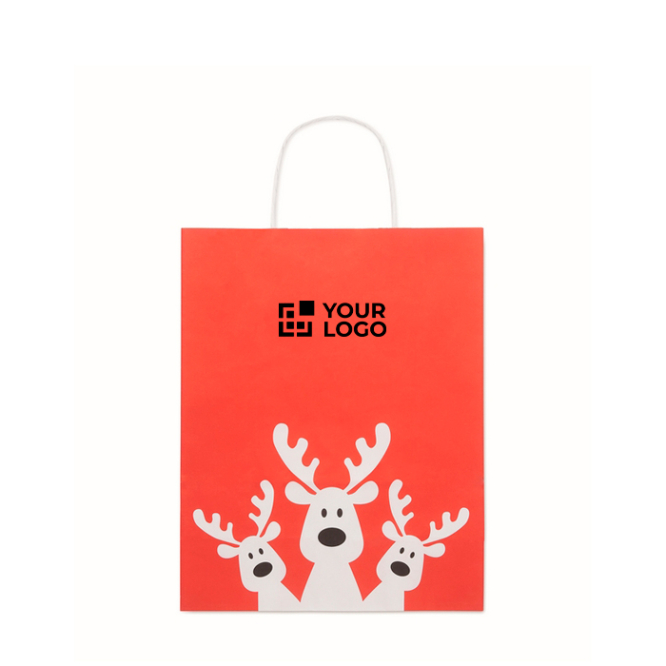 Saco-oferta natalício de papel em tamanho médio feito na UE