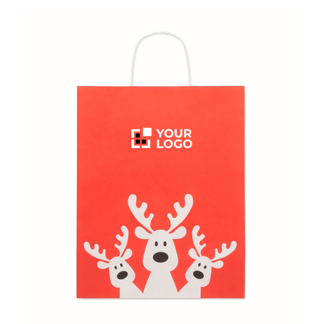 Saco-oferta natalício de papel em tamanho grande feito na UE