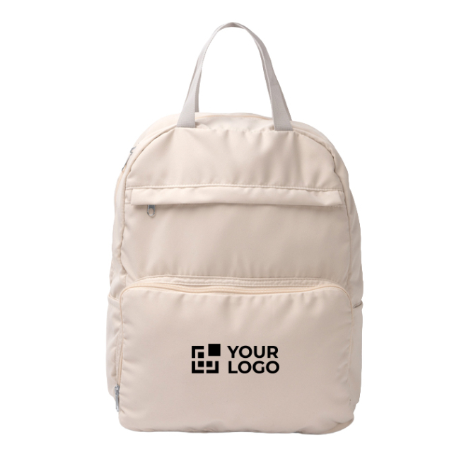 Mochila dobrável de poliéster e algodão com fecho duplo