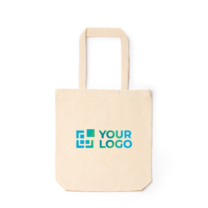 Saco de algodão com fecho de correr e fole 230 g/m²