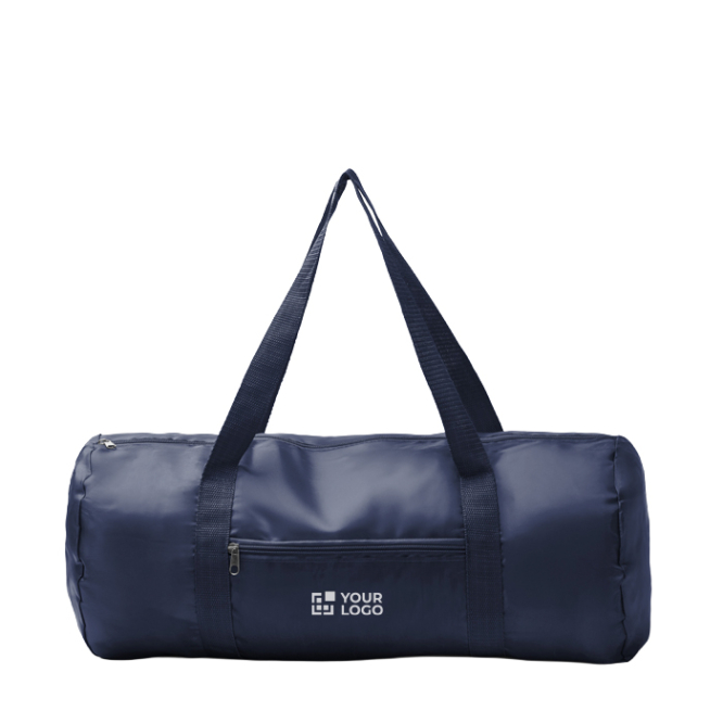 Saco de desporto dobrável em plástico reciclado com fecho éclair