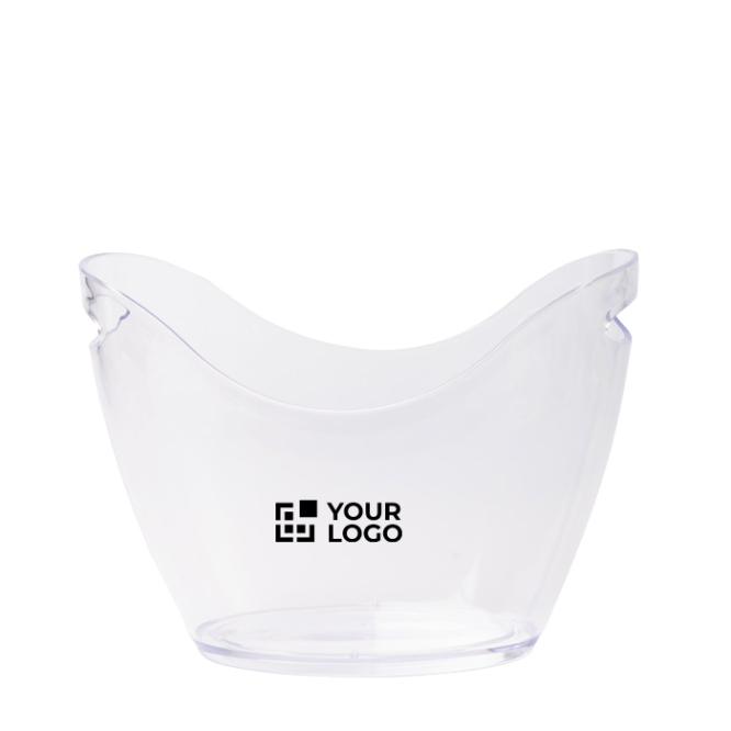 Balde de gelo transparente com pegas laterais em plástico resistente 4 L