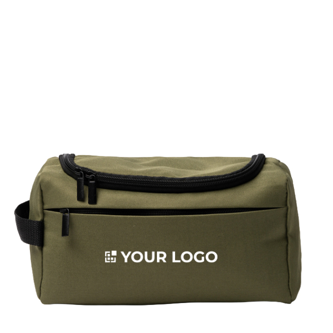 Necessaire ecológico com bolso interior em rede e asa lateral