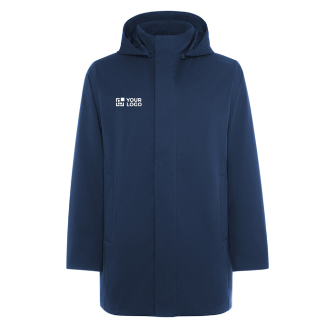 Parka unissexo 3/4 com capuz amovível e fecho de correr Roly Direct Dome