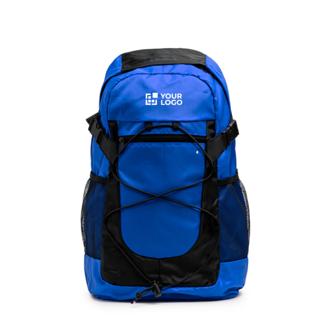 Mochila desportiva de nylon com bolsos laterais de rede