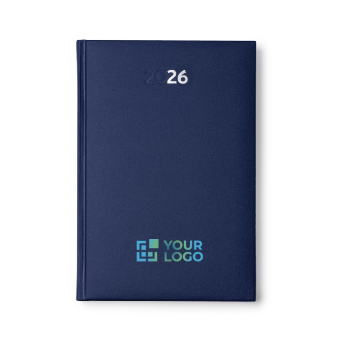 Agenda com capa acolchoada com relevo e marca-página A5