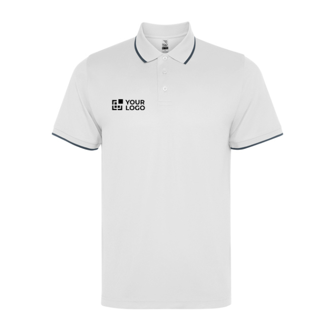 Polo técnico de manga curta com rib em contraste 200 g/m2 Roly Direct Sian