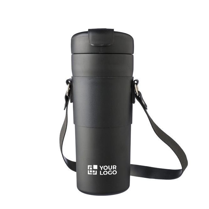 Garrafa térmica de aço inoxidável com capa e alça 730ml