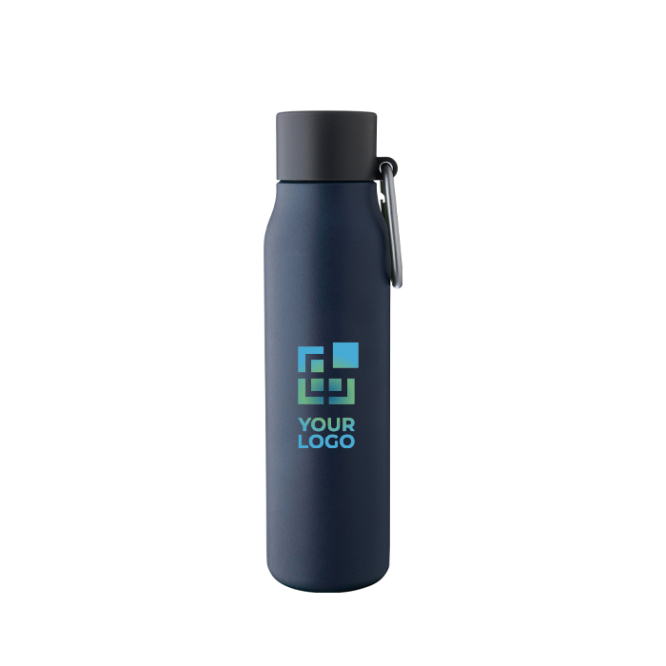 Garrafa térmica de aço inoxidável reciclado com mosquetão 600ml