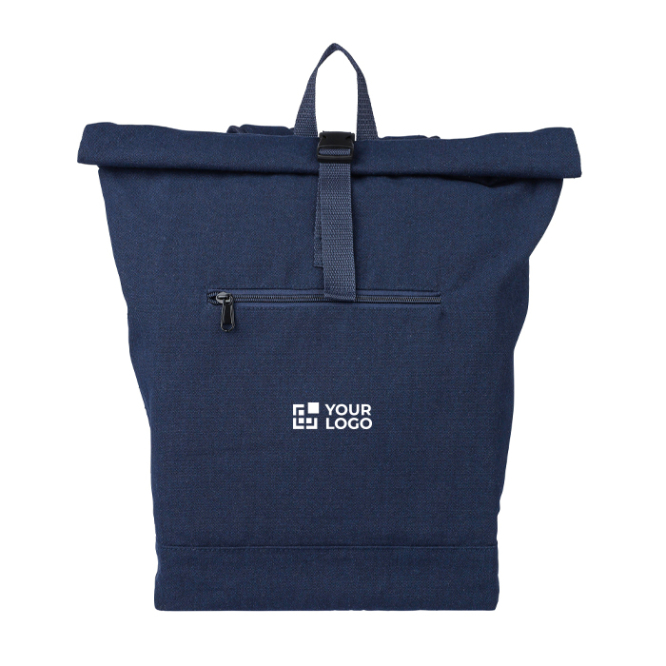 Mochila enrolável de poliéster e algodão reciclado para portátil 15''