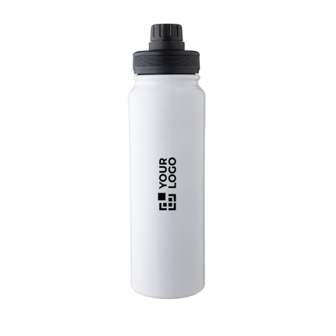 Garrafa de inox de parede dupla com tampa suporte de telemóvel 800ml