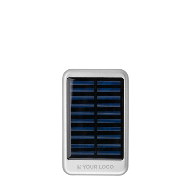 Bateria externa solar de alumínio com bordas coloridas 4.000 mAh