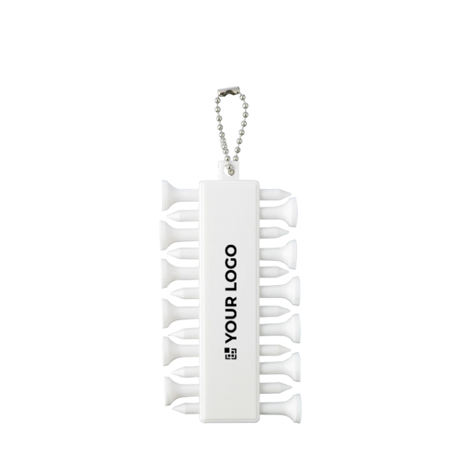 Conjunto de 12 tees de golfe em plástico reciclado com cordão metálico