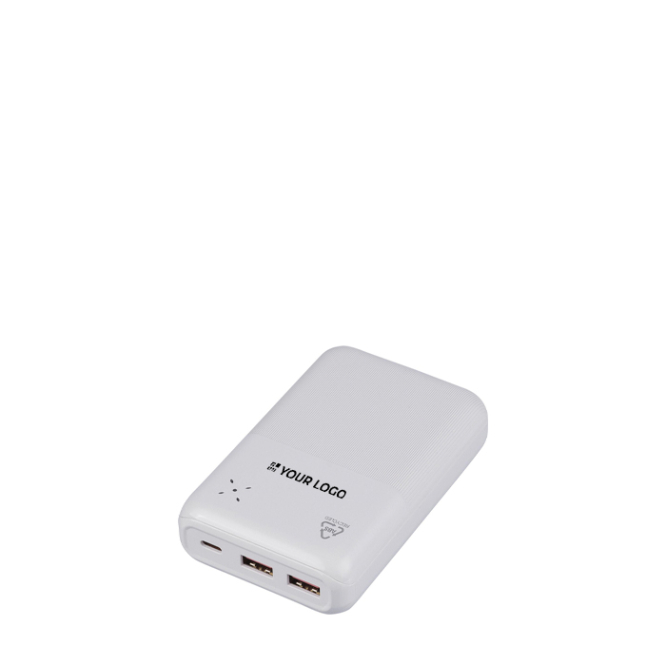 Powerbank de plástico reciclado com carga rápida 20 000 mAh