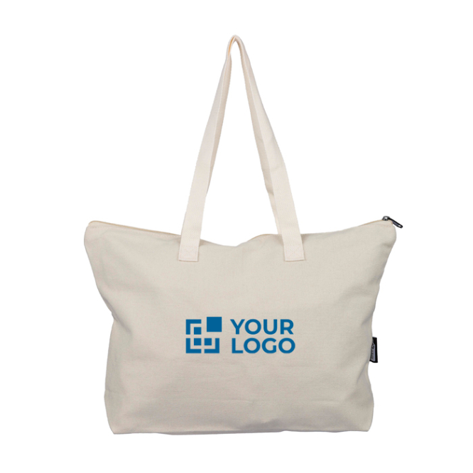 Saco de polialgodão reciclado, cremalheira e asas compridas 330 g/m2