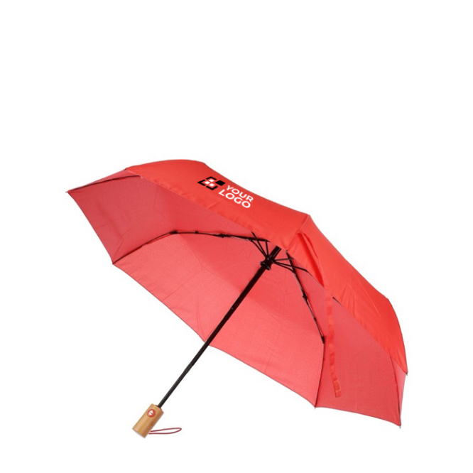 Guarda-chuva automático e dobrável de 8 painéis com punho de bambu Ø97