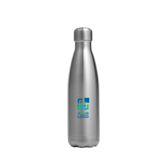 Garrafa de aço inoxidável com tampa de rosca prateada 650 ml