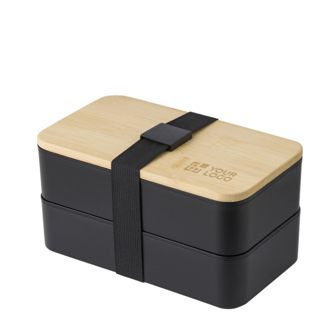 Lancheira dupla com separador interno e talheres 800ml Duo Compact