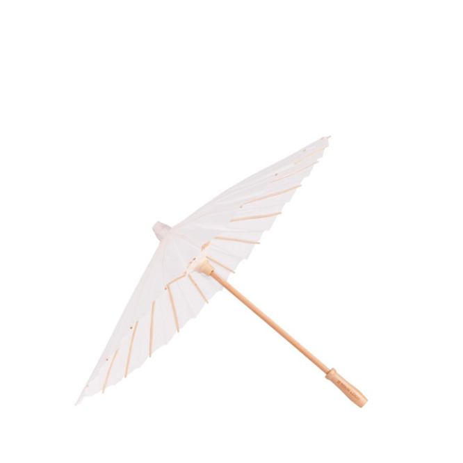 Guarda-chuva elegante de papel branco personalizável ideal para bodas