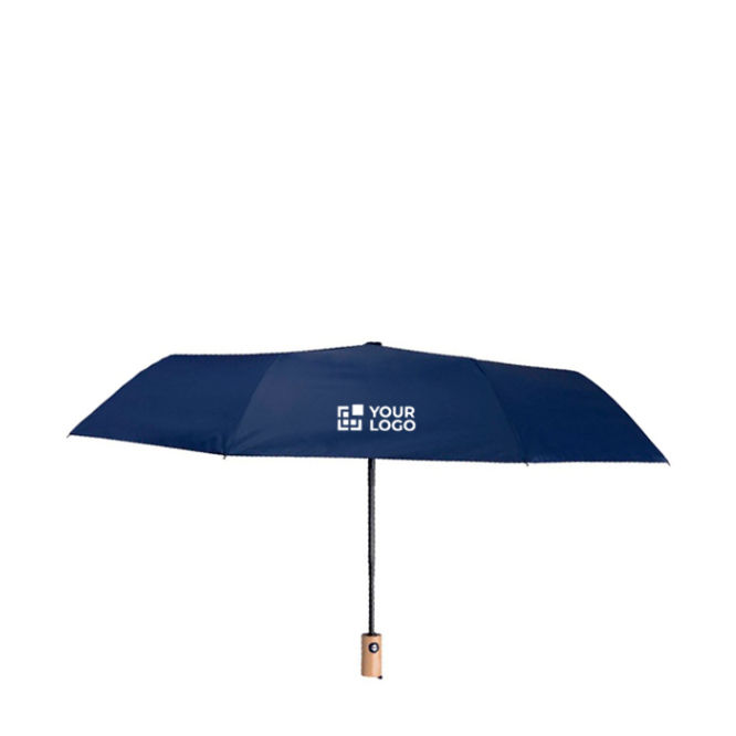 Guarda-chuva rPET antivento de pongee com punho de bambu Ø97