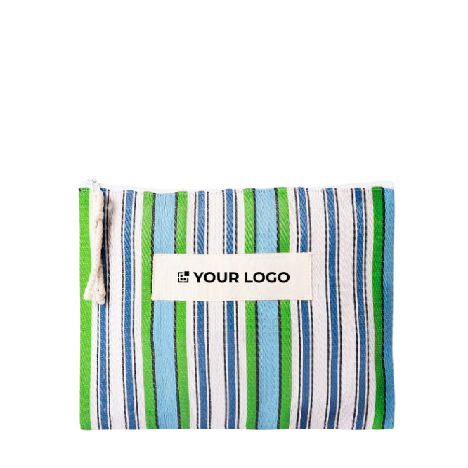 Necessaire personalizável de polipropileno com design às riscas 200 g/m²