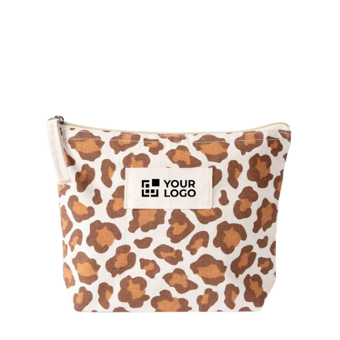 Necessaire em algodão reciclado com design animal print 200 g/m²