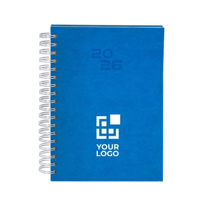 Agenda com argolas na lateral e vista diária em inglês e espanhol B5