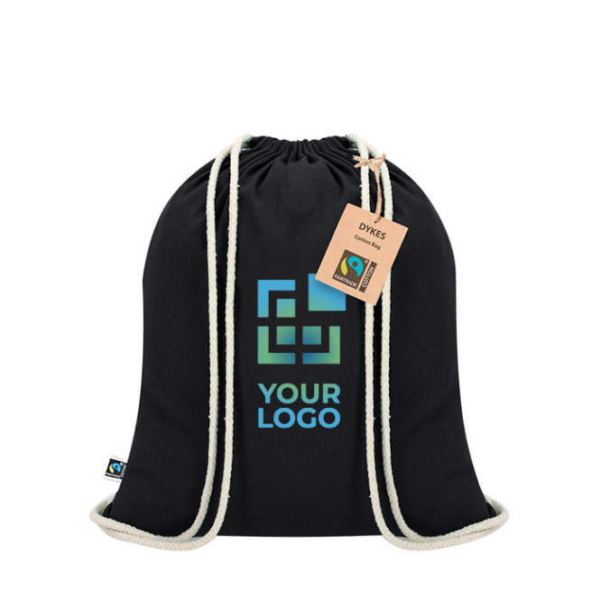 Mochila de cordão de algodão com certificação Fairtrade 140 g/m2