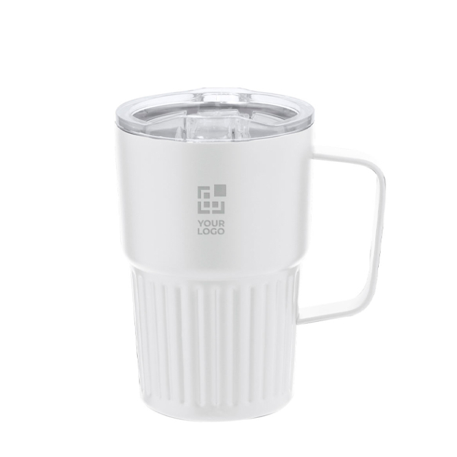 Caneca térmica de aço inoxidável reciclado de design em relevo 400 ml