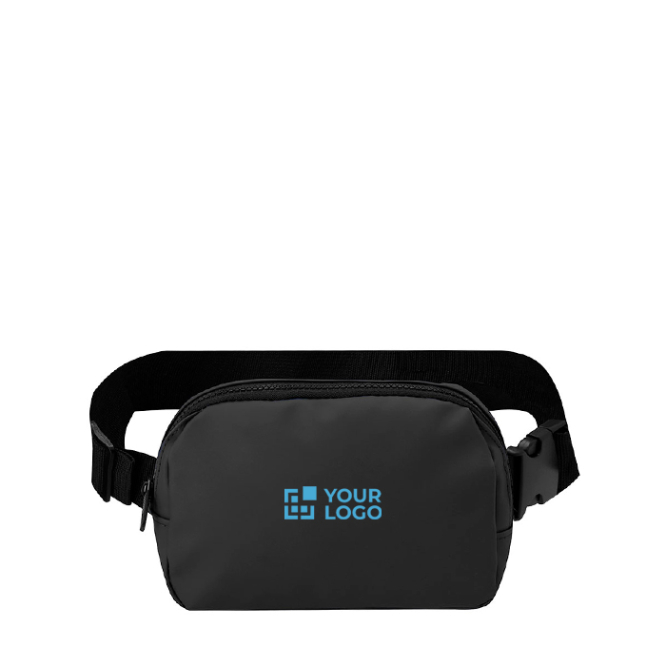 Bolsa de cintura de PU de um compartimento principal e alça ajustável