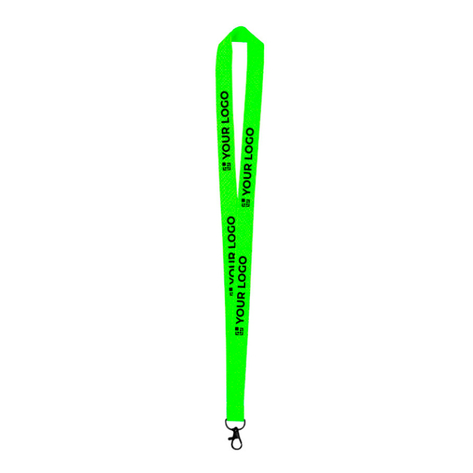 Lanyard em cores néon de poliéster com gancho giratório