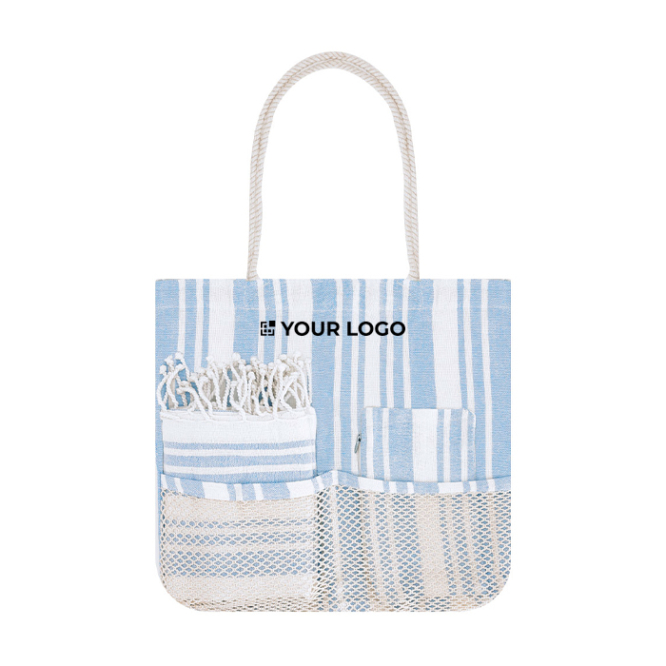 Set saco de praia, nécessaire e páreo a condizer de algodão 180 g/m²