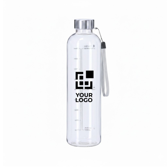 Garrafa desportiva de plástico sem BPA com indicador de hidratação 1 L