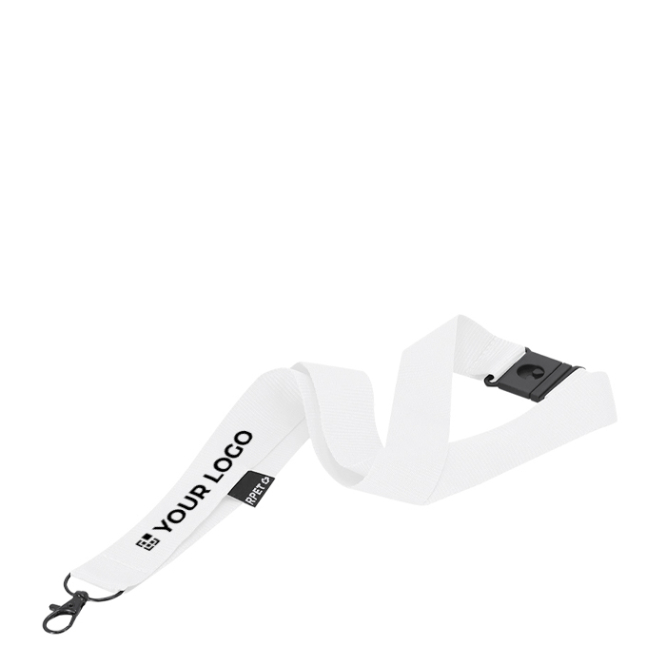 Lanyard clássico de poliéster reciclado com fecho de segurança