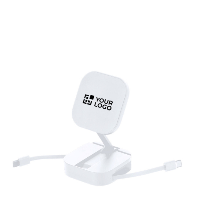 Cabo carregador com suporte magnético 2 em 1 de plástico 60 W