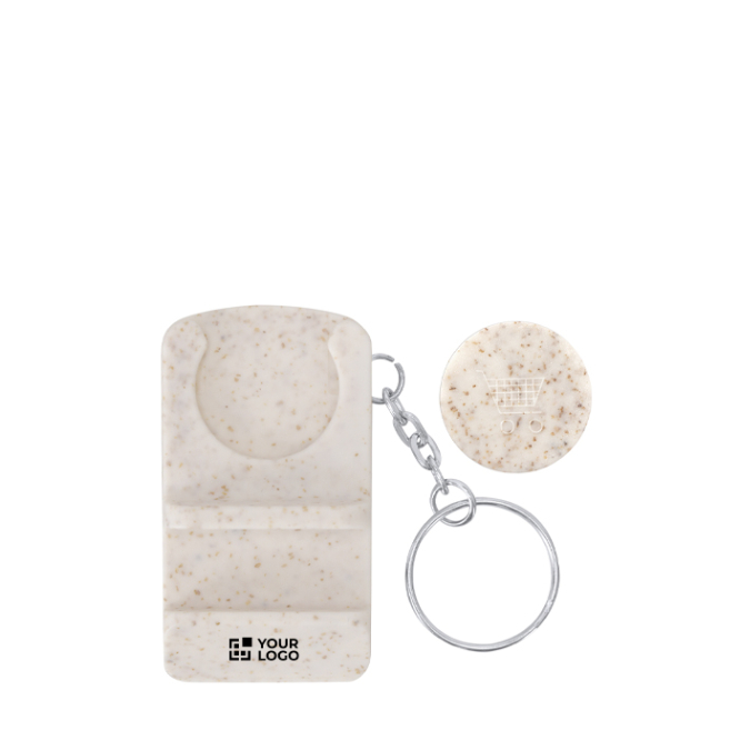 Porta-chaves suporte de cana de trigo com ficha para carrinho