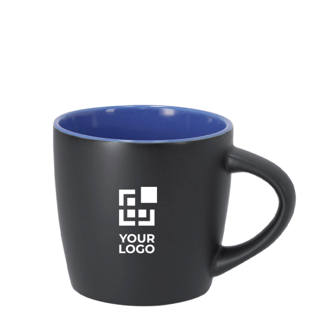 Caneca de cerâmica, acabamento preto mate e interior colorido 350 ml