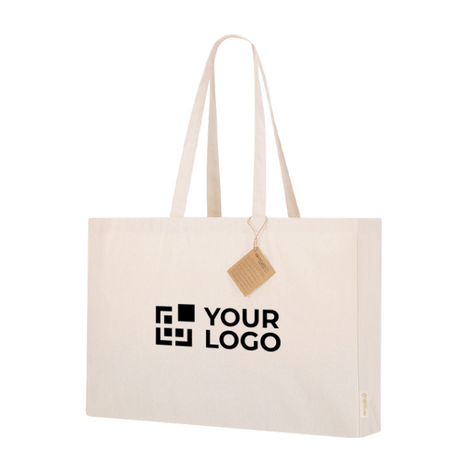 Saco com fole de algodão reciclado, asas compridas reforçadas 220 g/m²